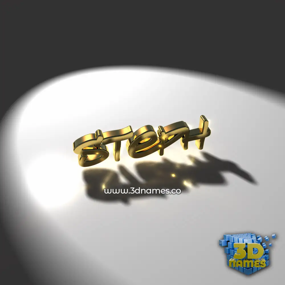 steph in Gold Shine style - 3D name wallpaper