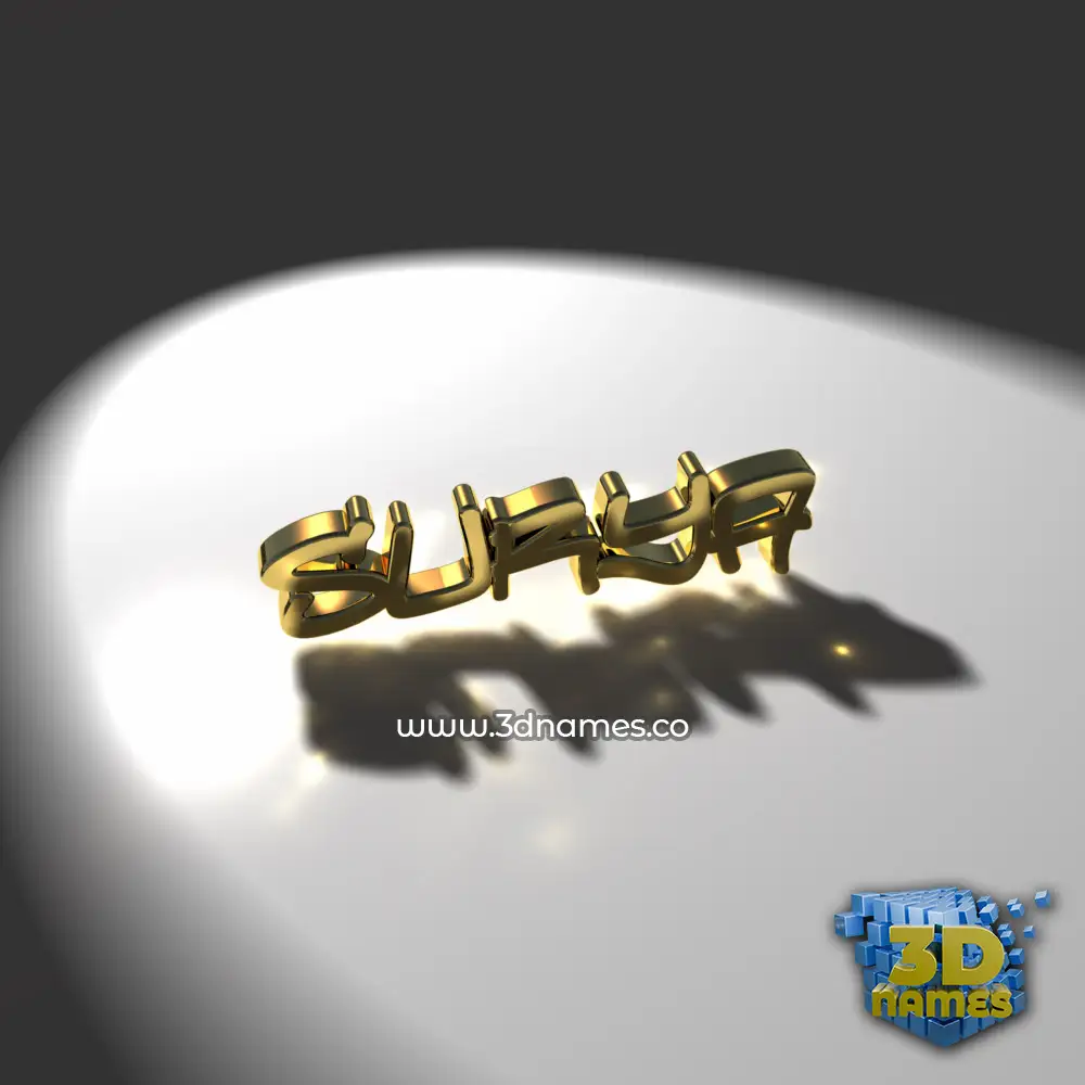 surya in Gold Shine style - 3D name wallpaper