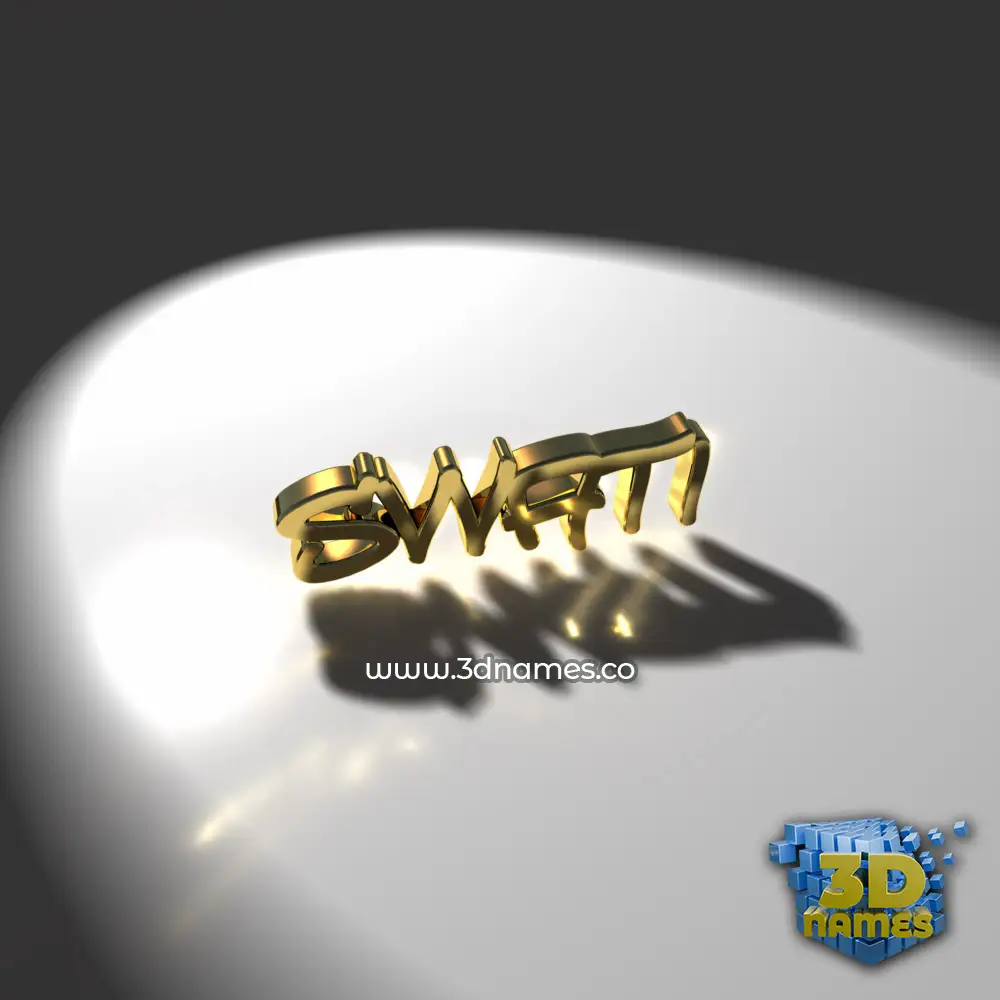 swati in Gold Shine style - 3D name wallpaper