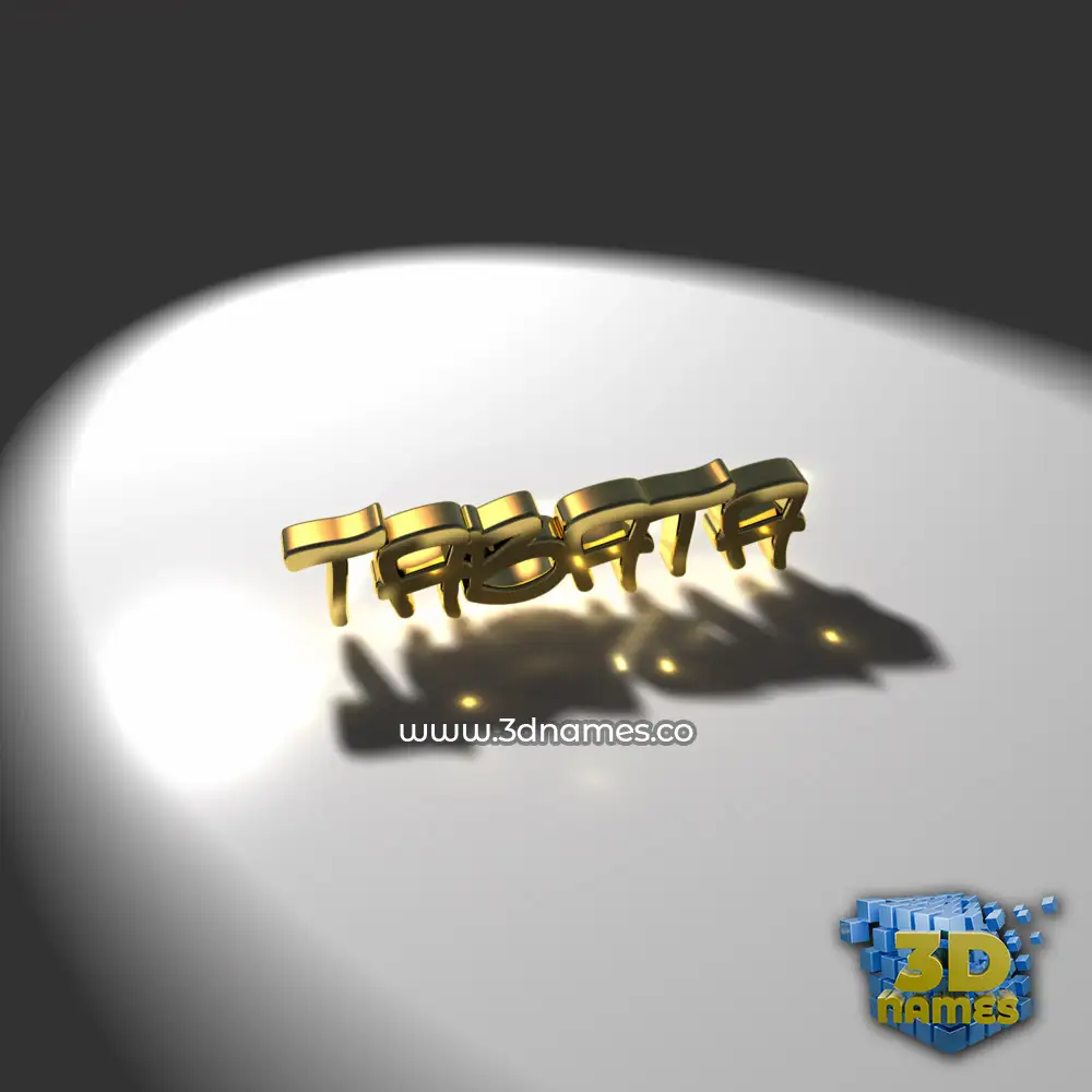 tabata in Gold Shine style - 3D name wallpaper