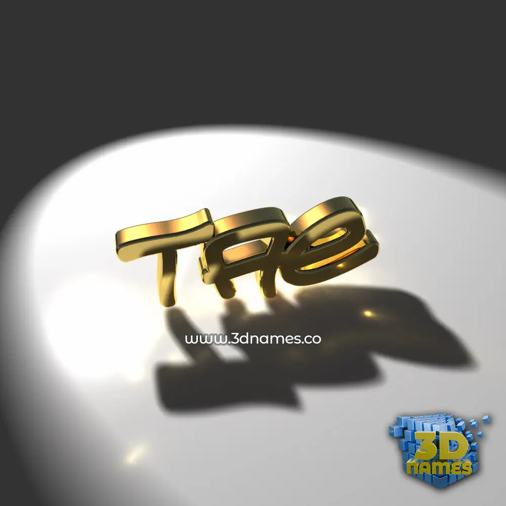 tae in Gold Shine style - 3D name wallpaper