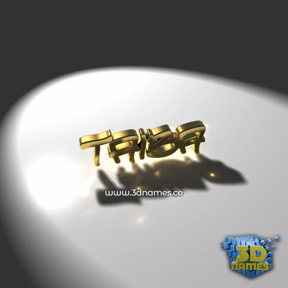 taiba in Gold Shine style - 3D name wallpaper