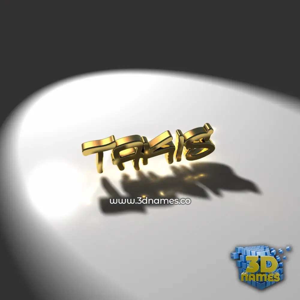 takis in Gold Shine style - 3D name wallpaper