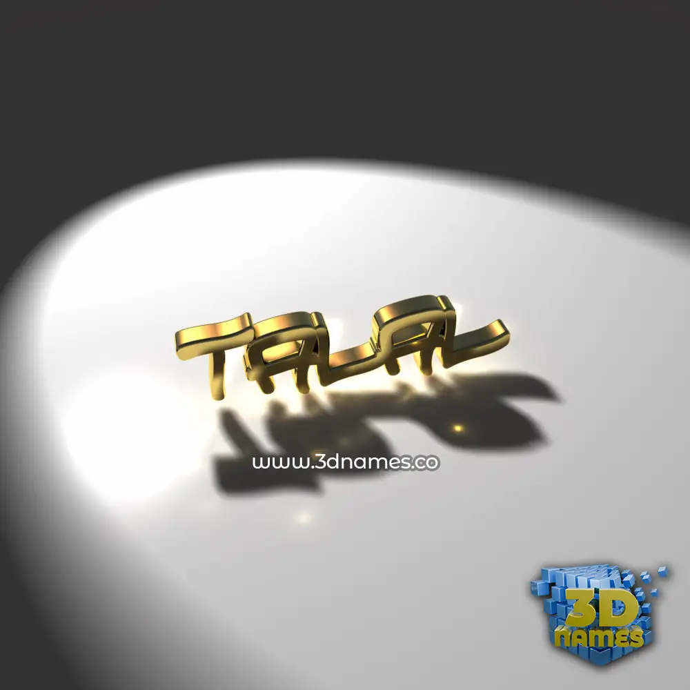talal in Gold Shine style - 3D name wallpaper