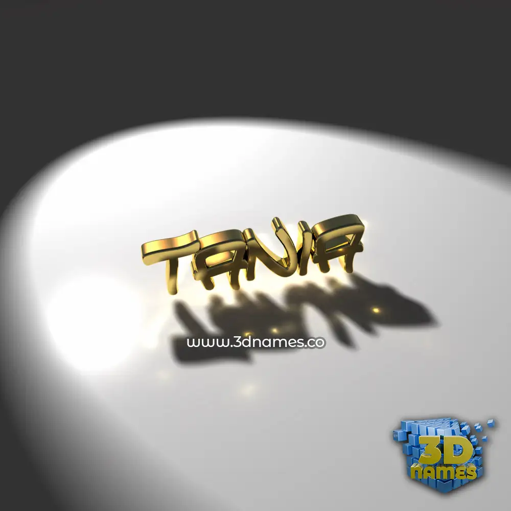 tania in Gold Shine style - 3D name wallpaper