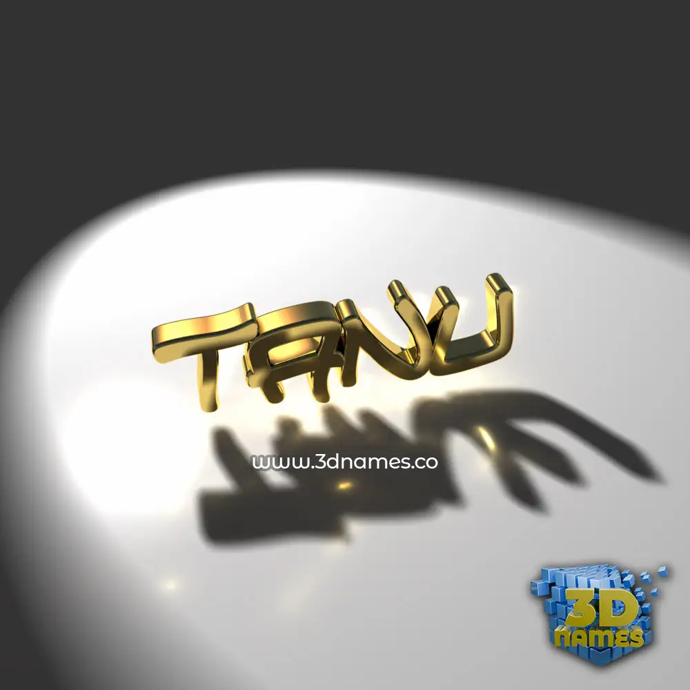 tanu in Gold Shine style - 3D name wallpaper
