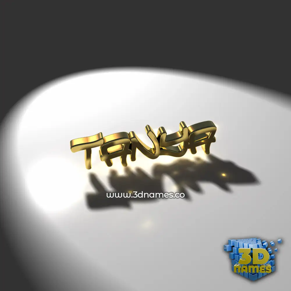 tanya in Gold Shine style - 3D name wallpaper