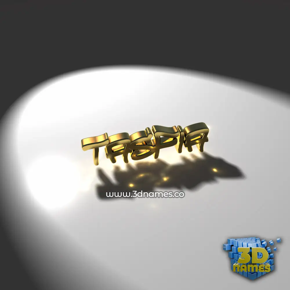 tasfia in Gold Shine style - 3D name wallpaper