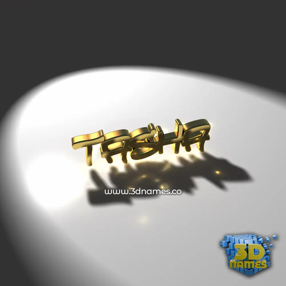 tasha in Gold Shine style - 3D name wallpaper