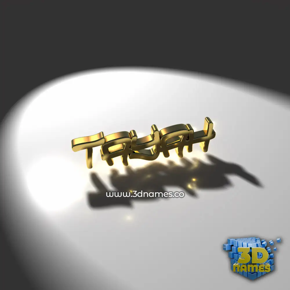 tayah in Gold Shine style - 3D name wallpaper
