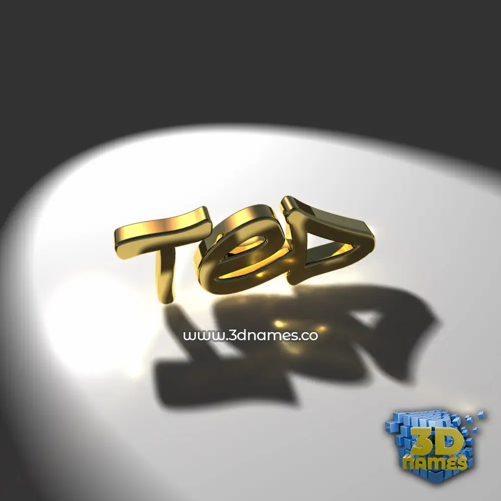 ted in Gold Shine style - 3D name wallpaper
