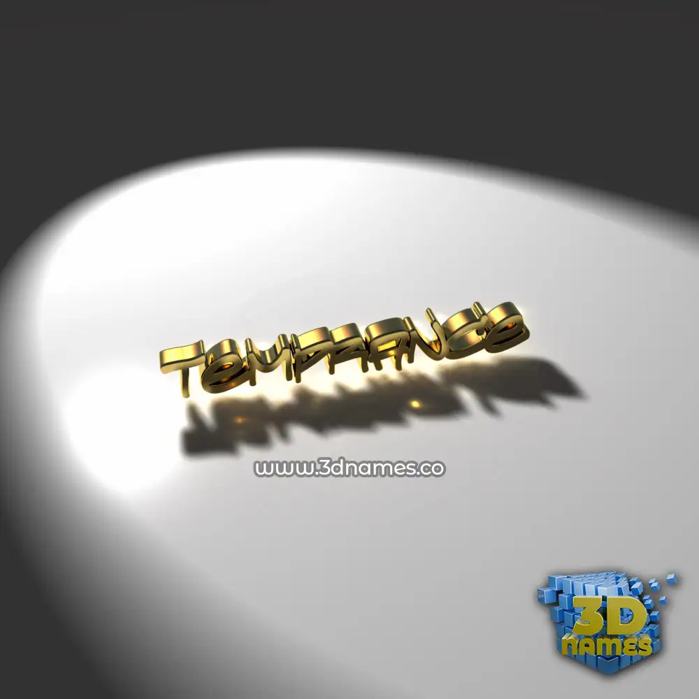 temprance in Gold Shine style - 3D name wallpaper