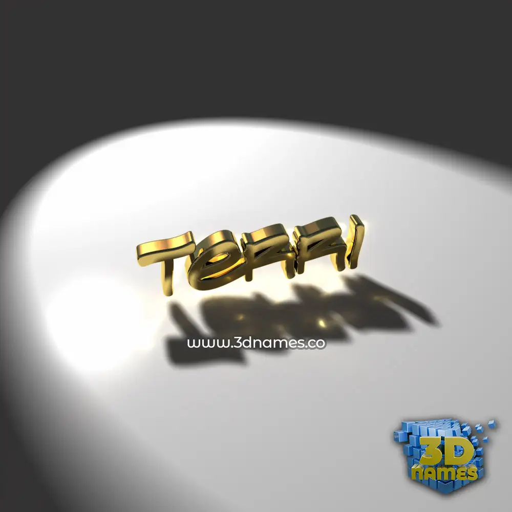 terri in Gold Shine style - 3D name wallpaper