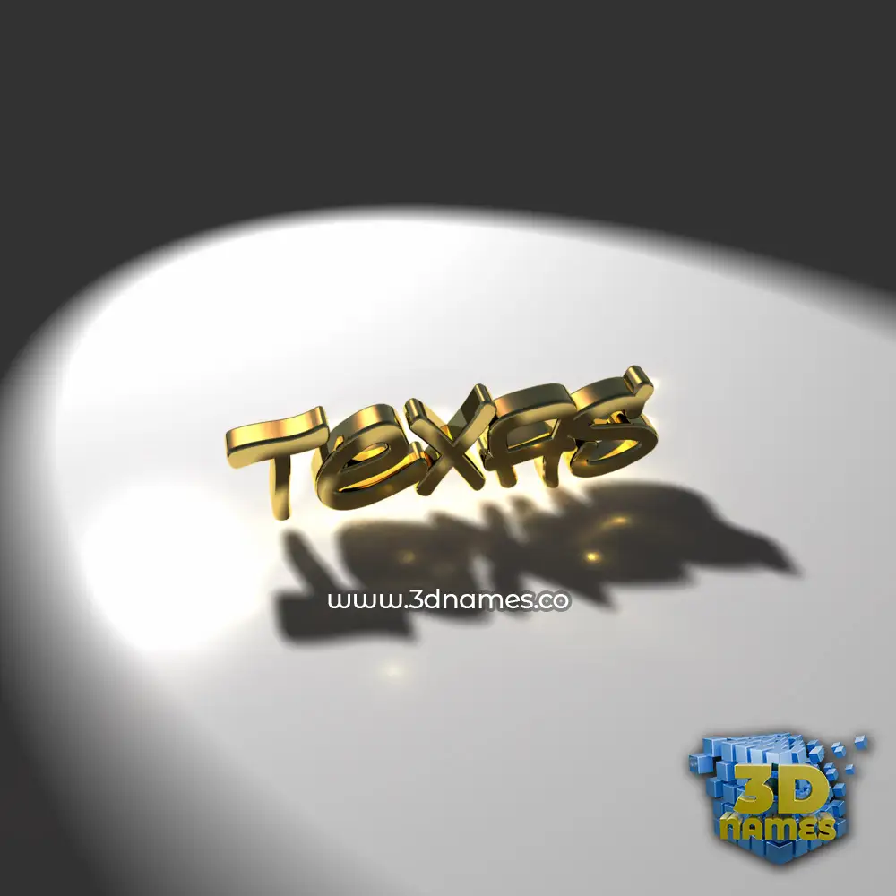 texas in Gold Shine style - 3D name wallpaper