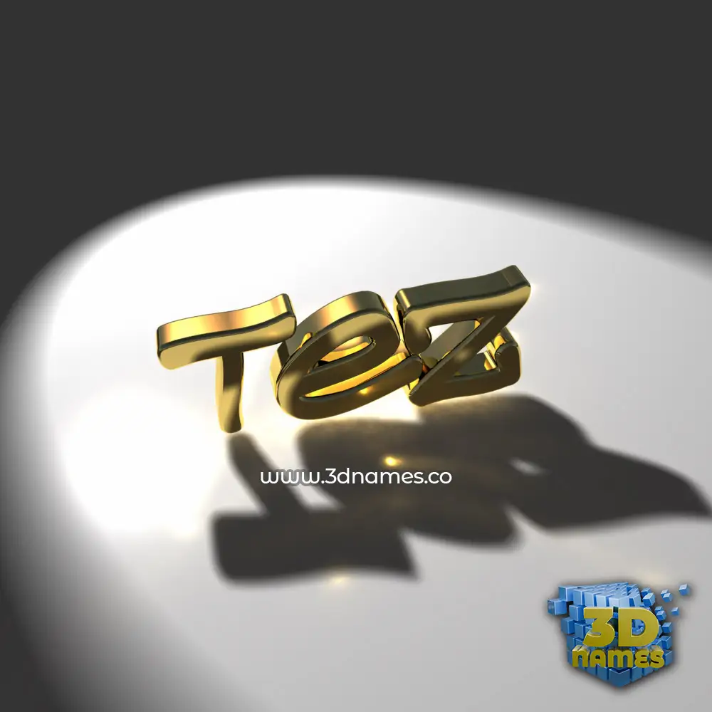 tez in Gold Shine style - 3D name wallpaper
