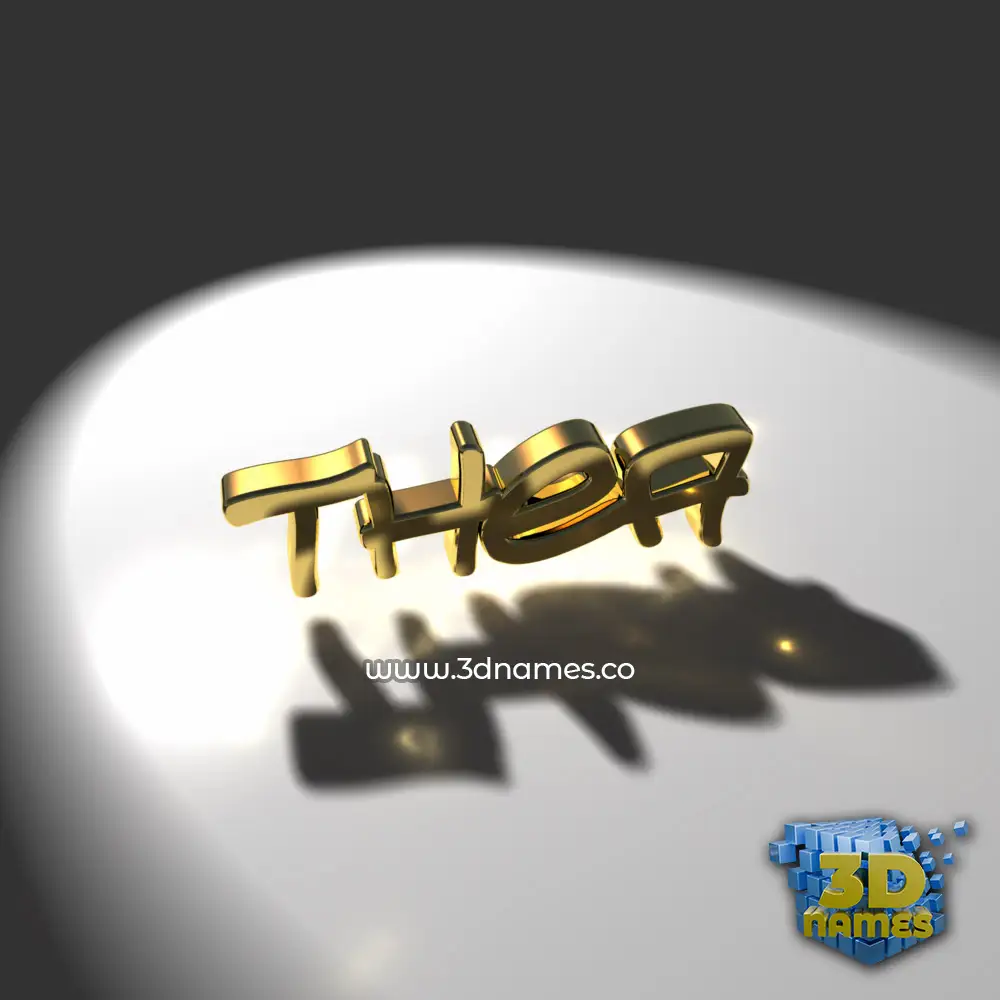 thea in Gold Shine style - 3D name wallpaper