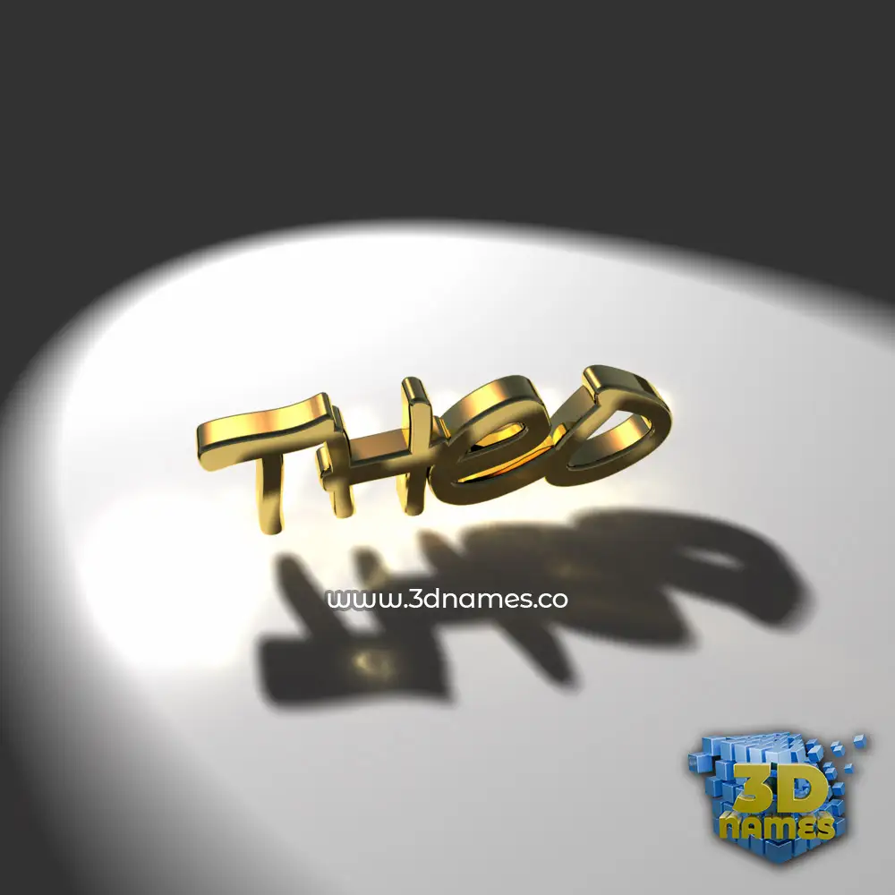 theo in Gold Shine style - 3D name wallpaper