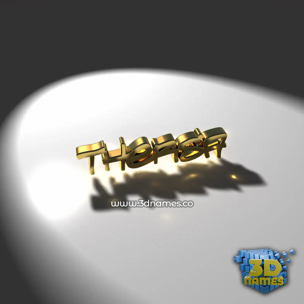 thersa in Gold Shine style - 3D name wallpaper