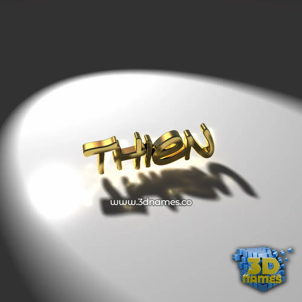 thien in Gold Shine style - 3D name wallpaper