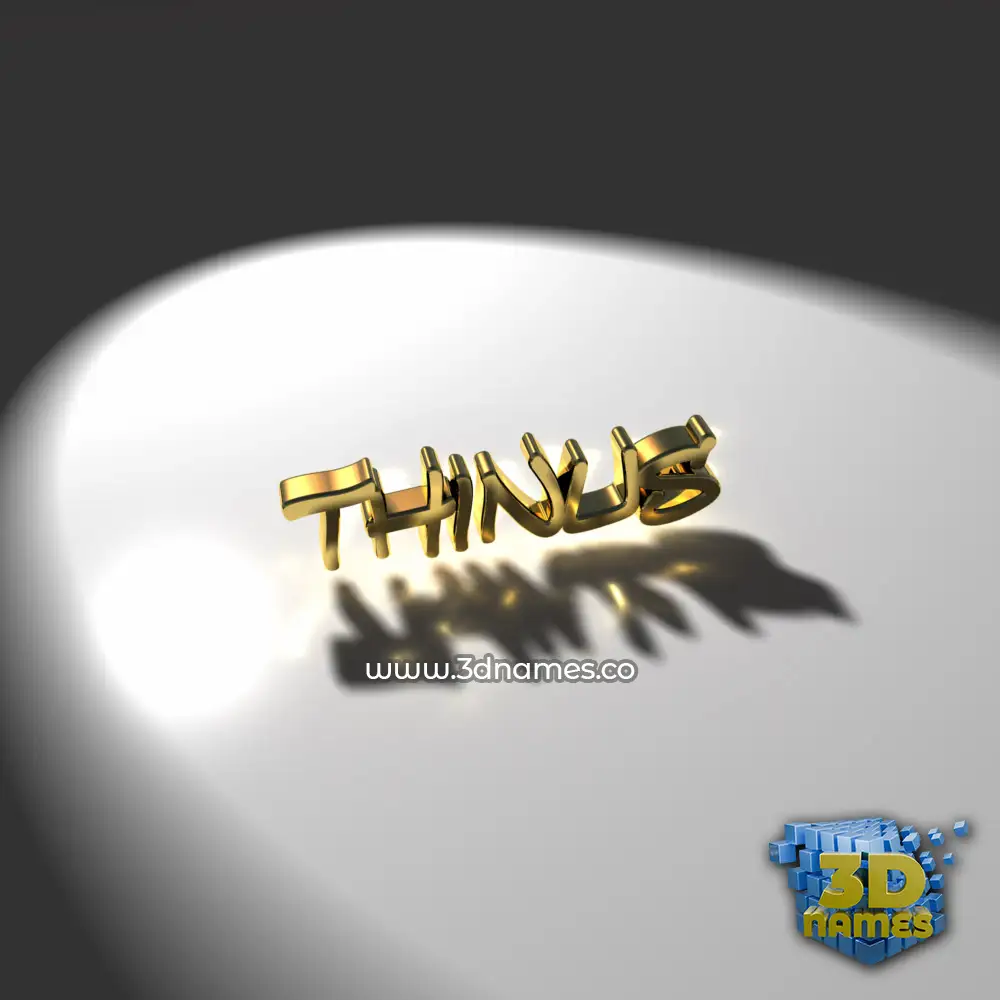 thinus in Gold Shine style - 3D name wallpaper