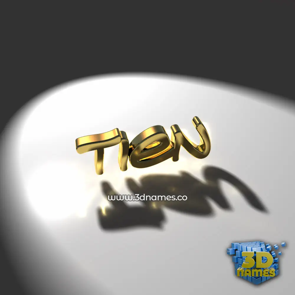 tien in Gold Shine style - 3D name wallpaper