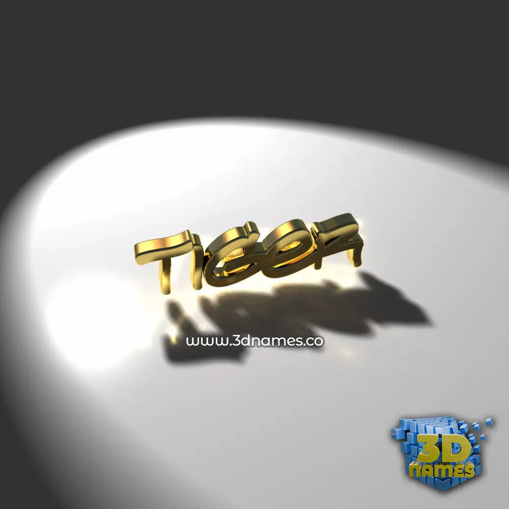 tiger in Gold Shine style - 3D name wallpaper