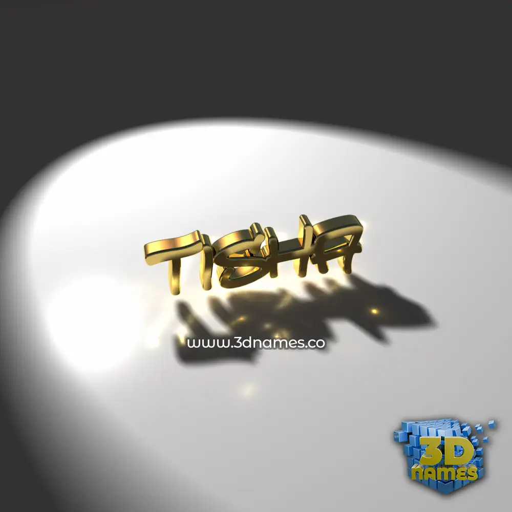 tisha in Gold Shine style - 3D name wallpaper
