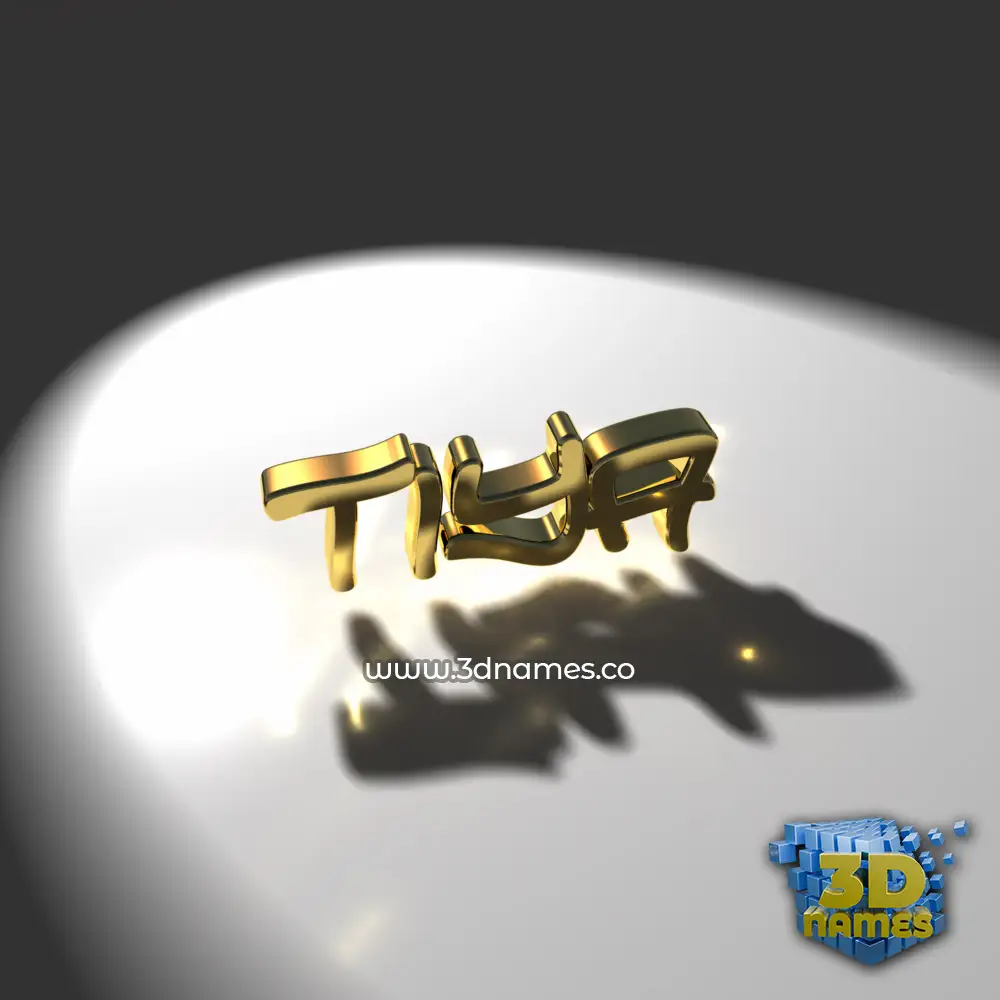 tiya in Gold Shine style - 3D name wallpaper