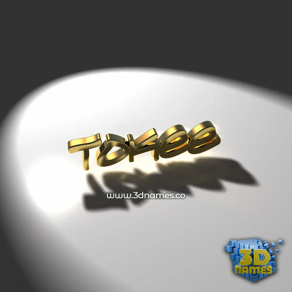 tokee in Gold Shine style - 3D name wallpaper