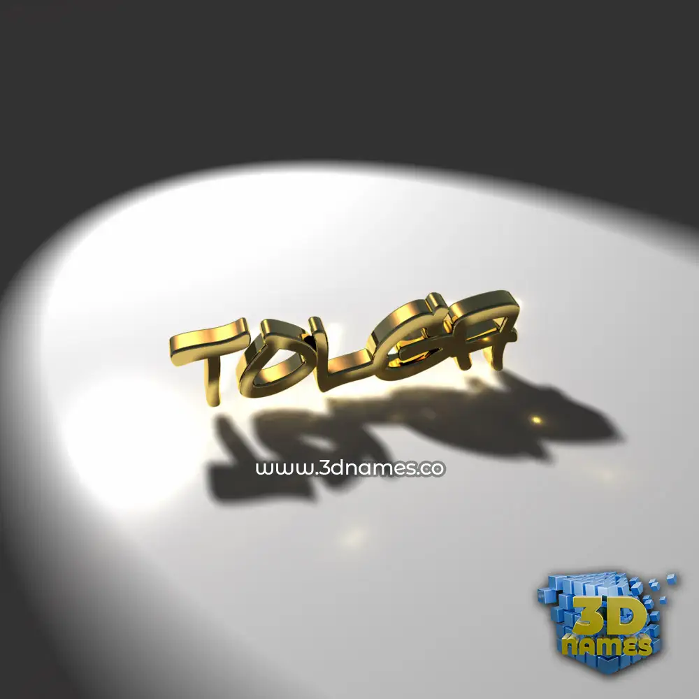 tolga in Gold Shine style - 3D name wallpaper