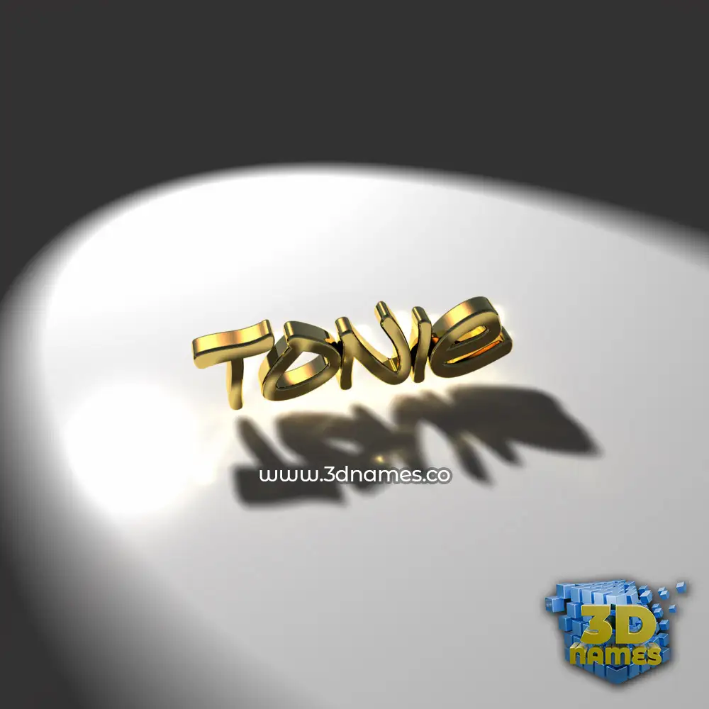 tonie in Gold Shine style - 3D name wallpaper