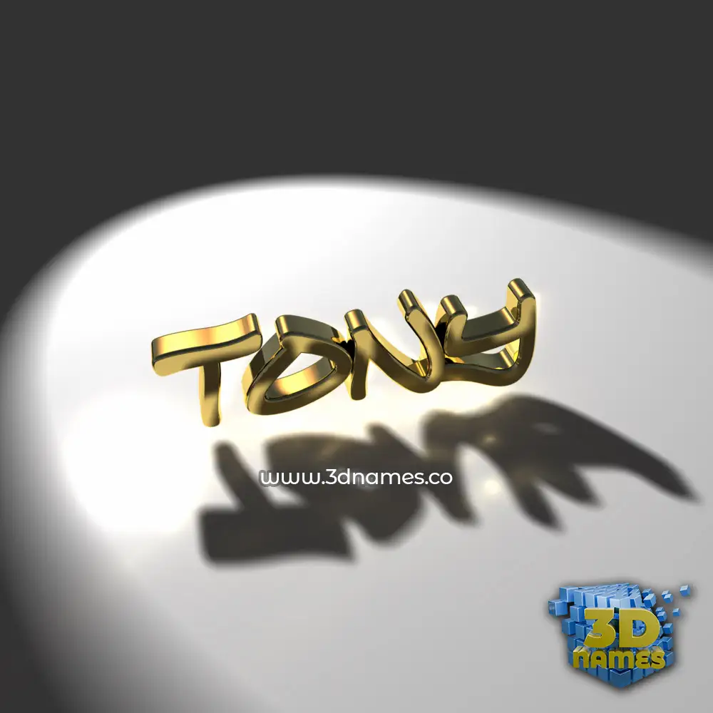 tony in Gold Shine style - 3D name wallpaper