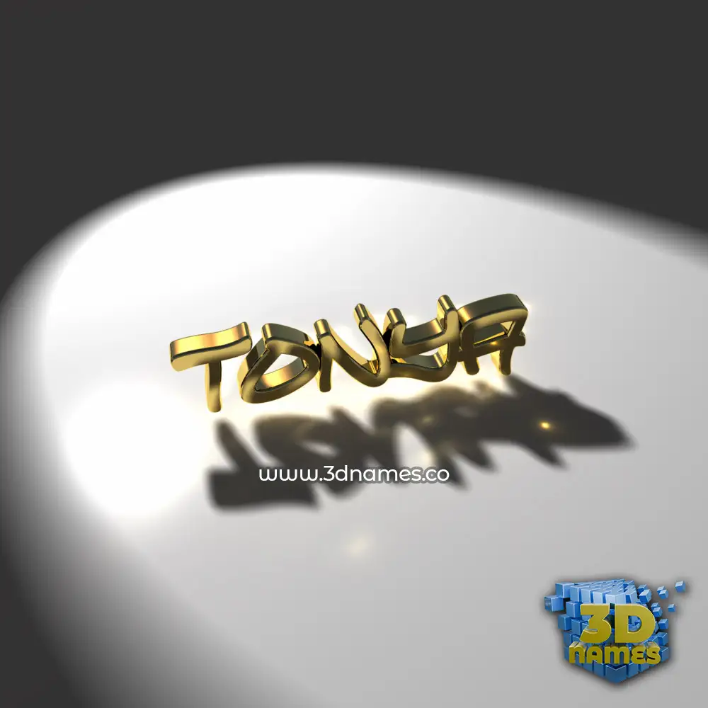 tonya in Gold Shine style - 3D name wallpaper