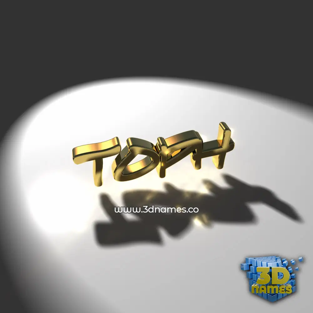 toph in Gold Shine style - 3D name wallpaper