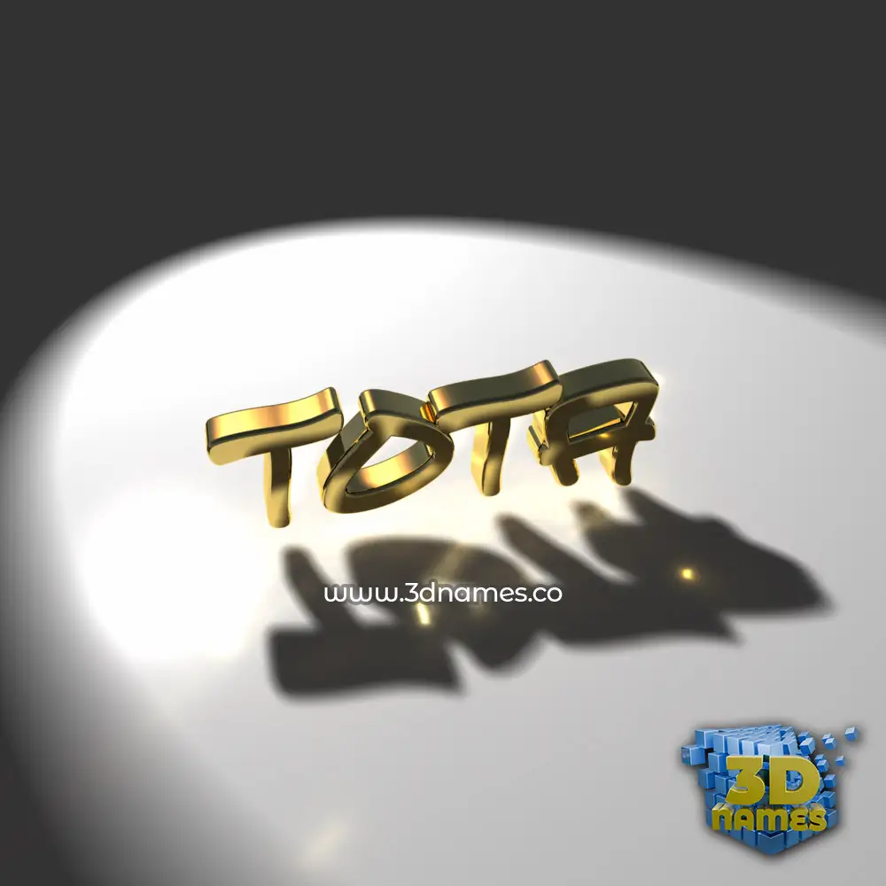 tota in Gold Shine style - 3D name wallpaper
