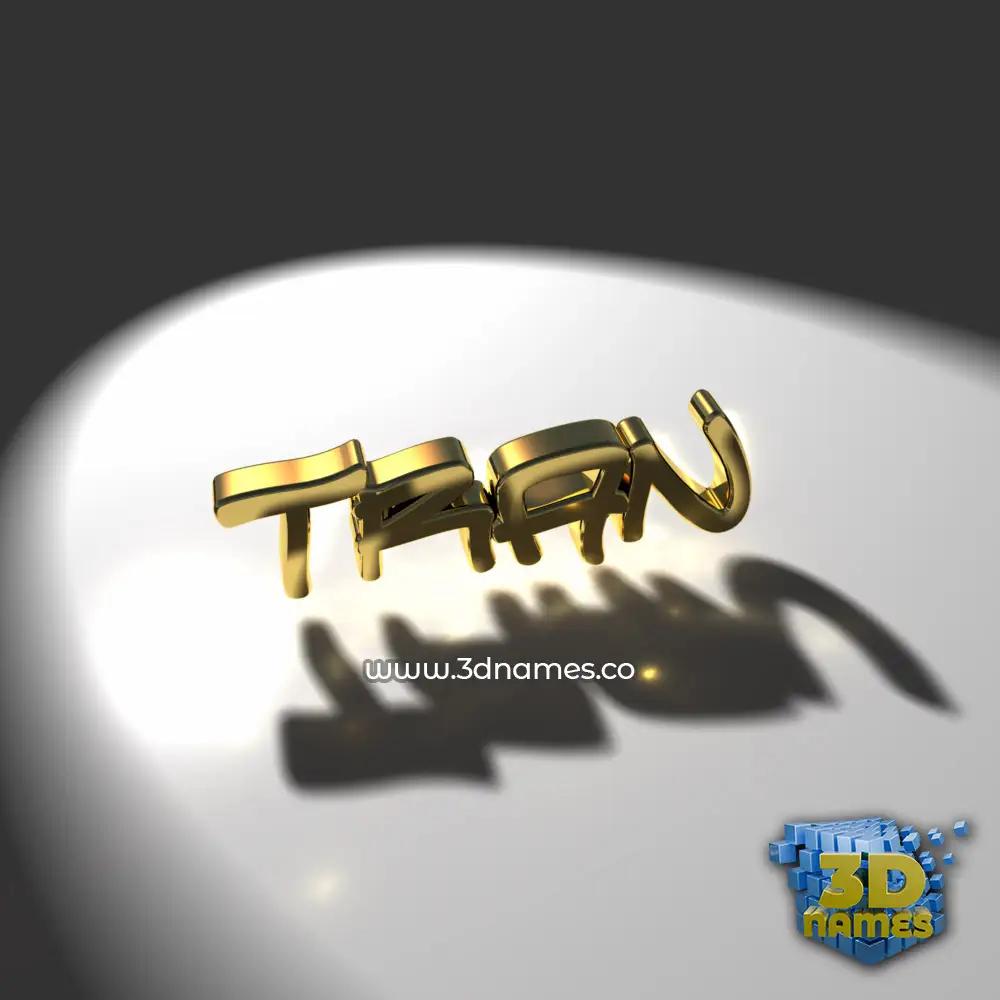 tran in Gold Shine style - 3D name wallpaper