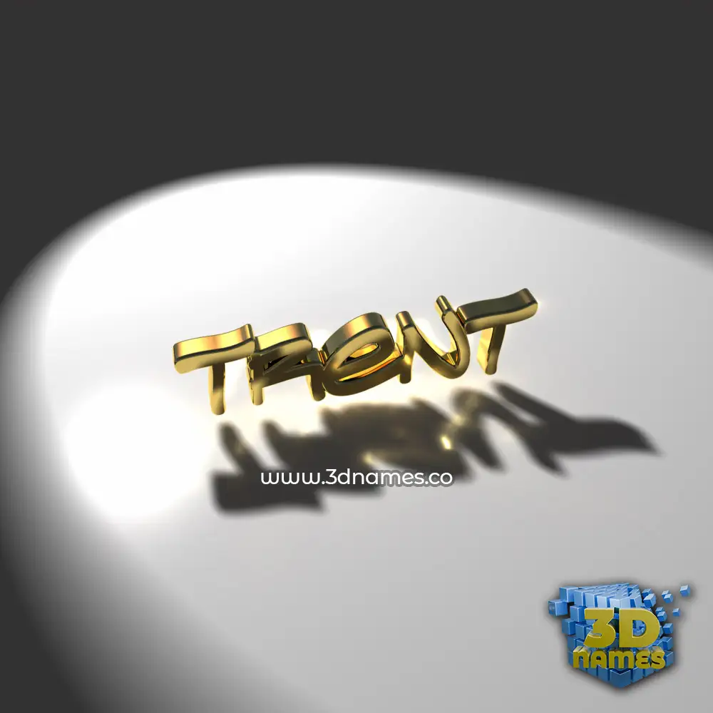 trent in Gold Shine style - 3D name wallpaper