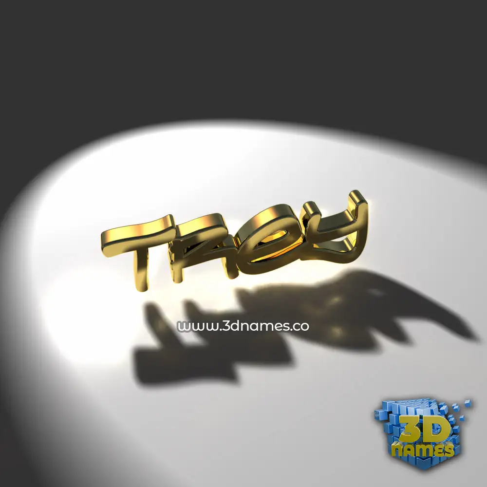 trey in Gold Shine style - 3D name wallpaper