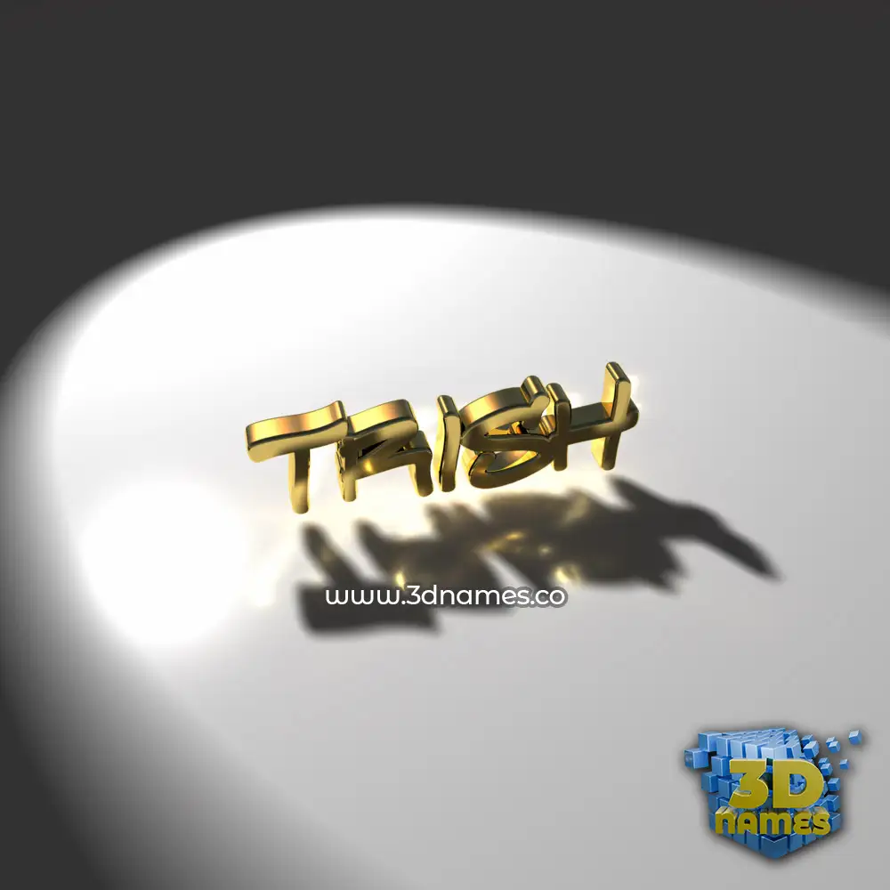 trish in Gold Shine style - 3D name wallpaper