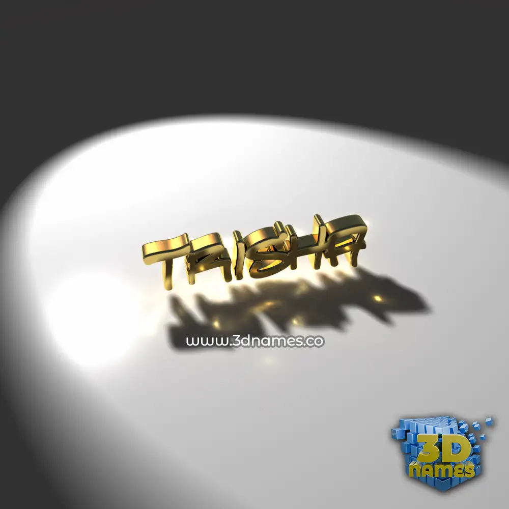 trisha in Gold Shine style - 3D name wallpaper