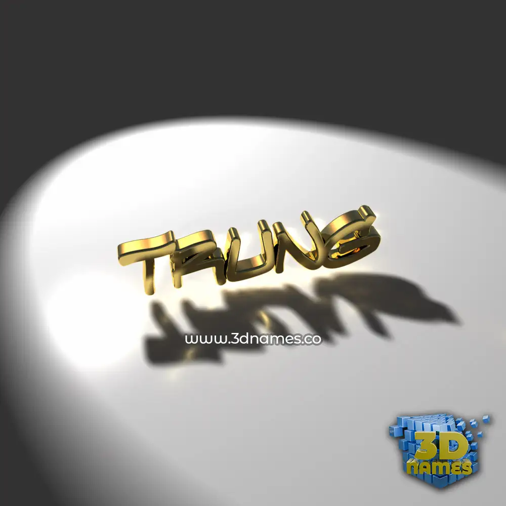 trung in Gold Shine style - 3D name wallpaper