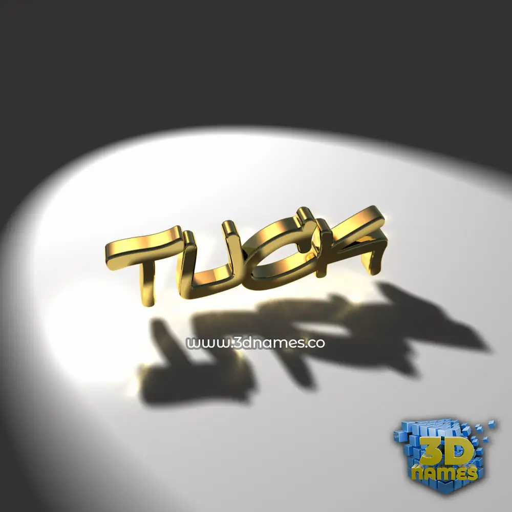tuck in Gold Shine style - 3D name wallpaper