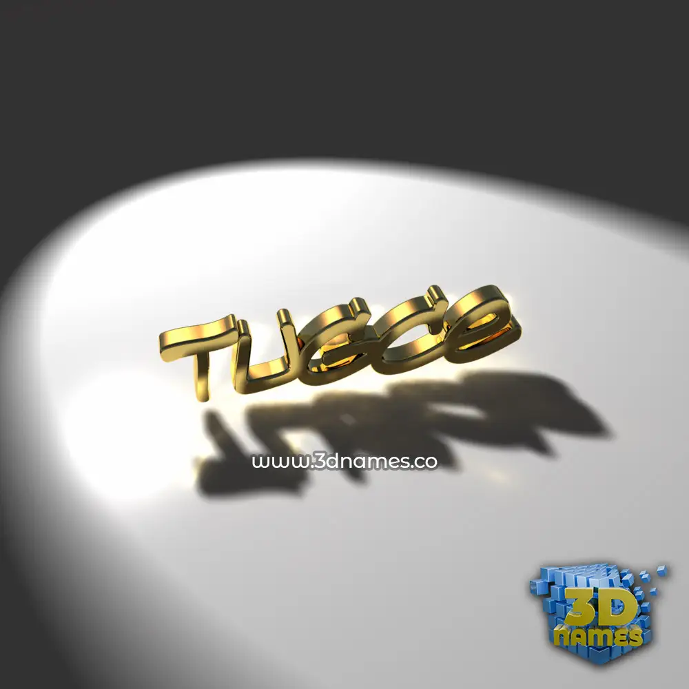 tugce in Gold Shine style - 3D name wallpaper