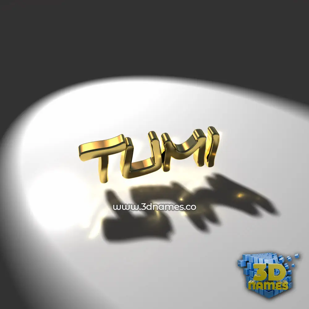 tumi in Gold Shine style - 3D name wallpaper