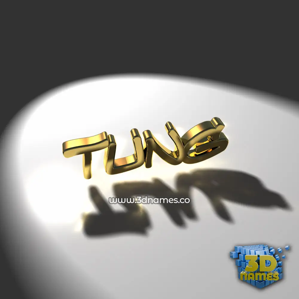 tung in Gold Shine style - 3D name wallpaper