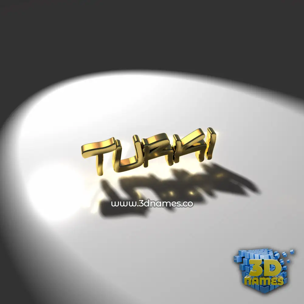 turki in Gold Shine style - 3D name wallpaper