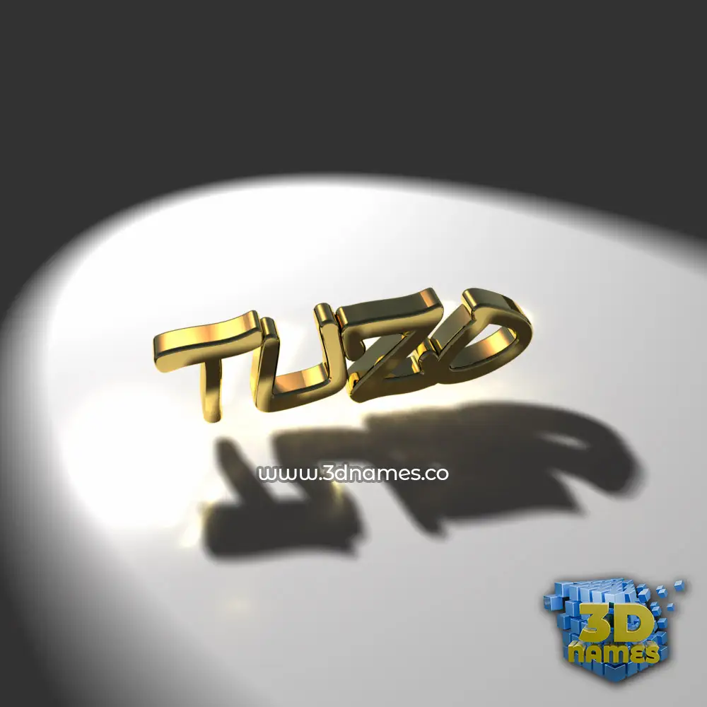 tuzo in Gold Shine style - 3D name wallpaper