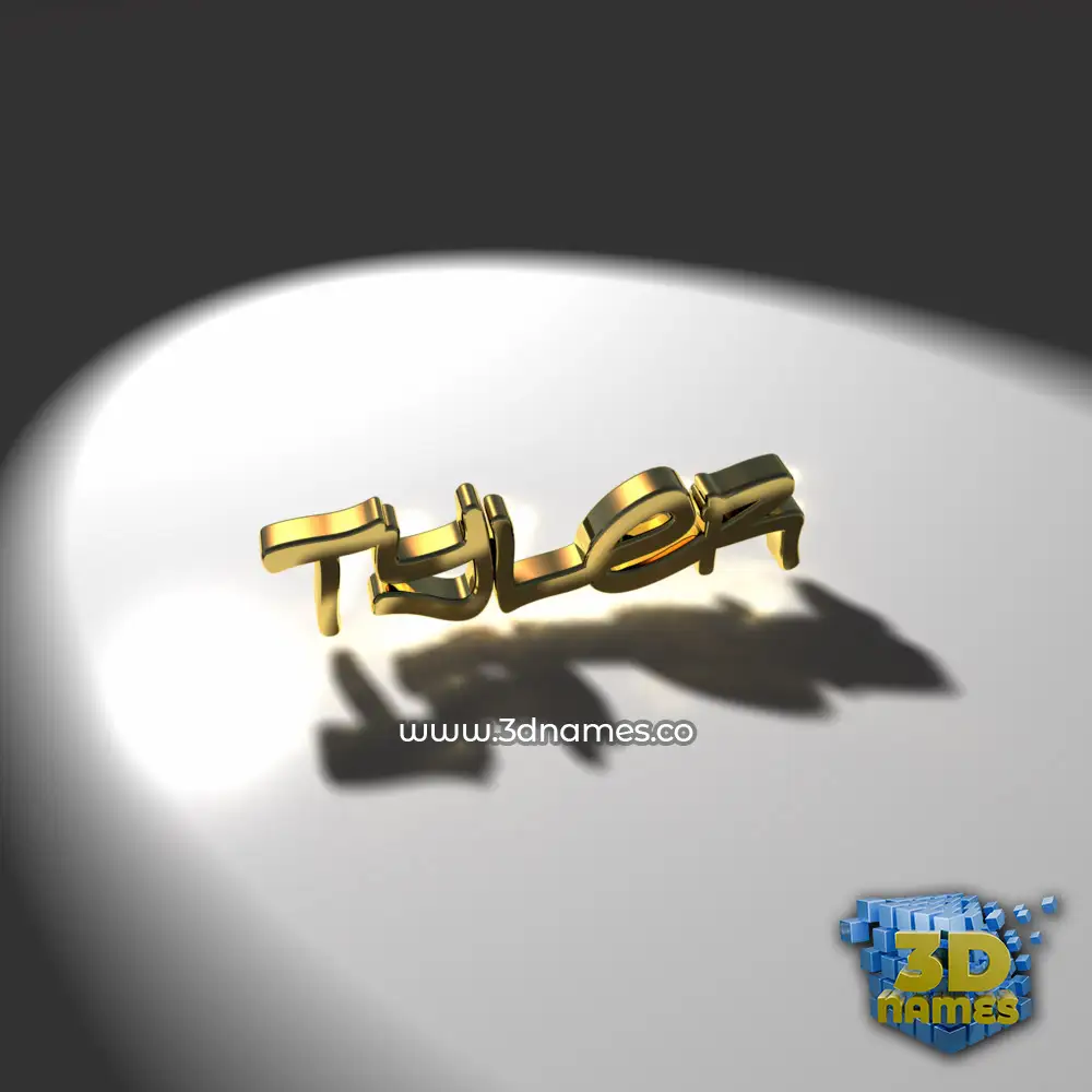 tyler in Gold Shine style - 3D name wallpaper