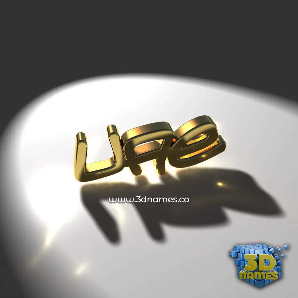 uae in Gold Shine style - 3D name wallpaper