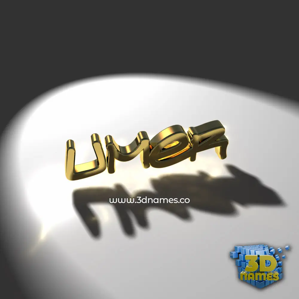 umer in Gold Shine style - 3D name wallpaper